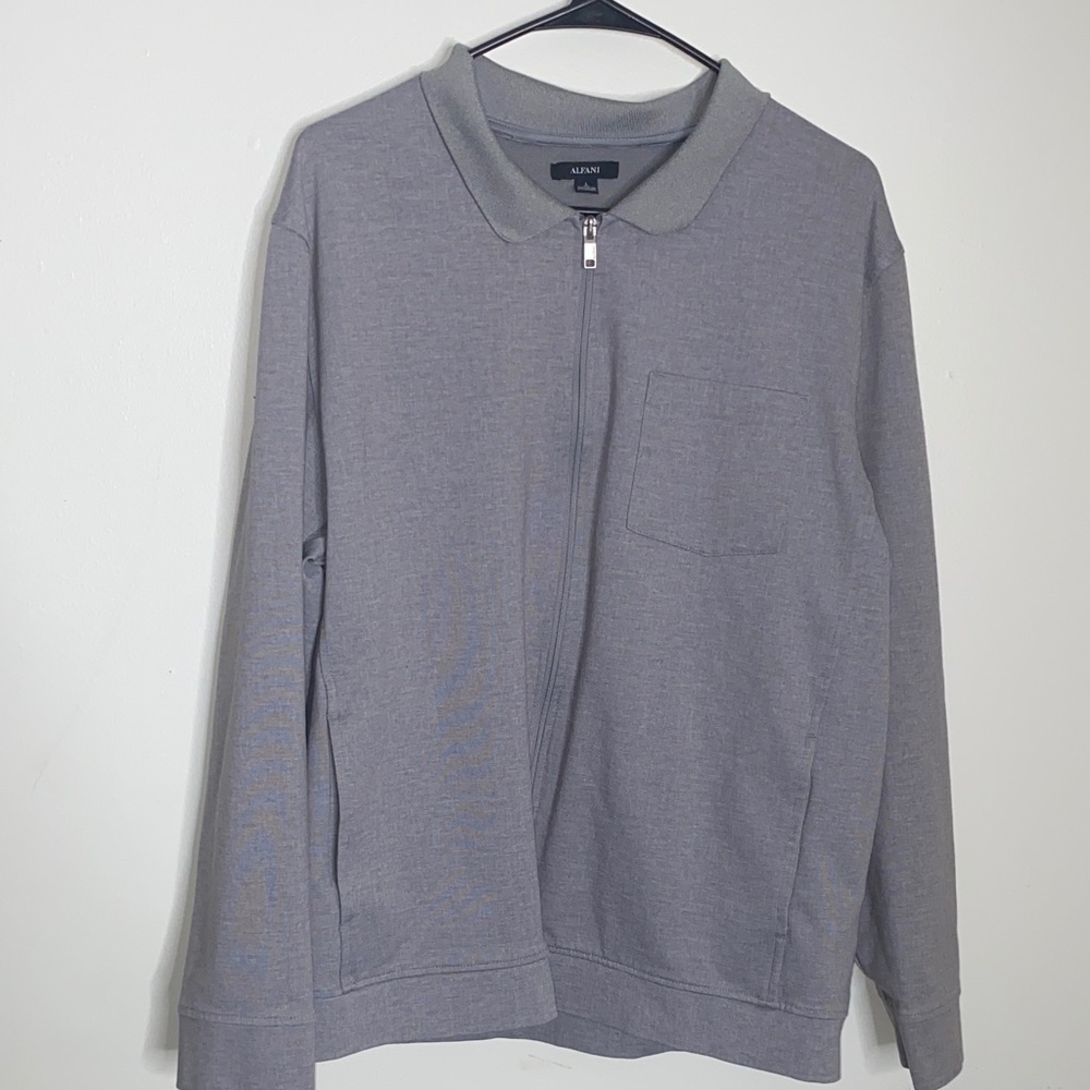 Alfani Men's Zip-Up Jacket Gray-Size L
